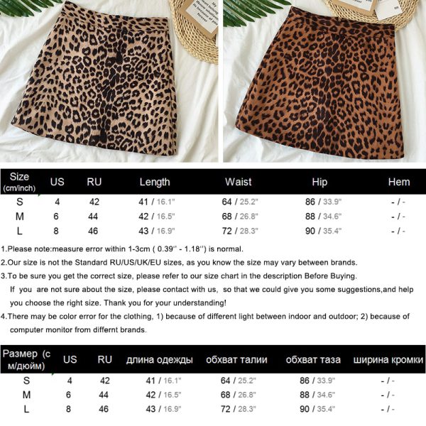 Sexy Leopard Mini Skirts Womens Fashion 2018 New Arrival Cotton High Waist Skirts Women Streetwear A line Skirt Women Clothings - Image 6