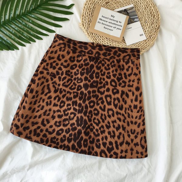 Sexy Leopard Mini Skirts Womens Fashion 2018 New Arrival Cotton High Waist Skirts Women Streetwear A line Skirt Women Clothings - Image 3