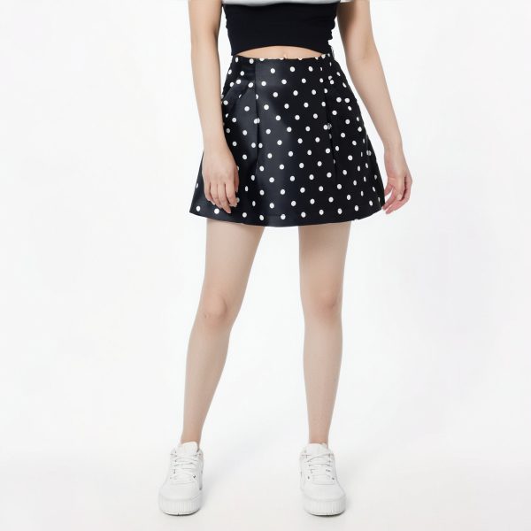 Summer New Items Wave Dot Contrast Color A-line Skirts For Women Temperament Celebrity Hip Wrap Skirt Female