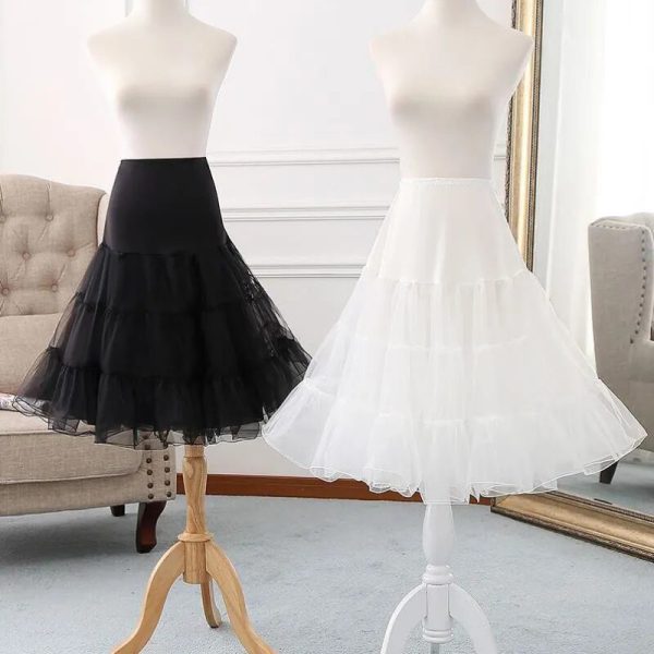 Free Short Lolita Cosplay Petticoats White Organza Crinoline Bridal Underskirt Women Halloween Petticoat Rockabilly Tutu Skirts - Image 6