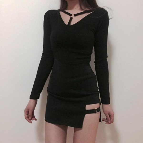 Sexy Ladies Asymmetrical Skirt High Waist Gothic Punk Dance Clubwear Short Mini Bodycon Skirts Black - Image 3