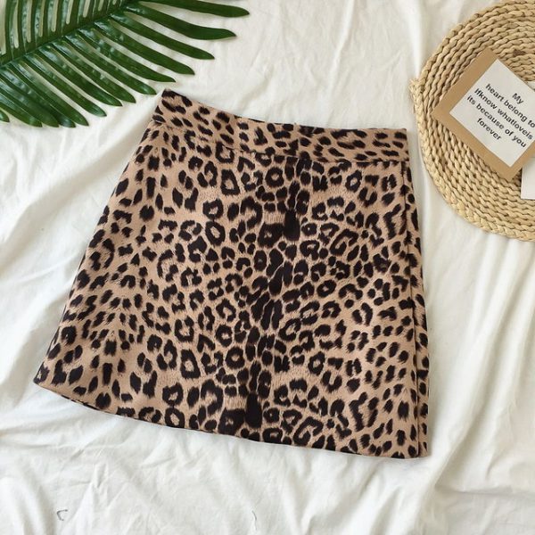 Sexy Leopard Mini Skirts Womens Fashion 2018 New Arrival Cotton High Waist Skirts Women Streetwear A line Skirt Women Clothings - Image 8