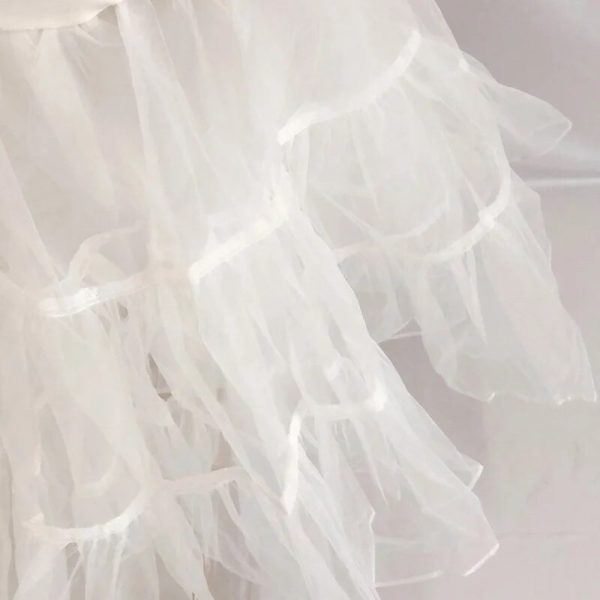 Free Short Lolita Cosplay Petticoats White Organza Crinoline Bridal Underskirt Women Halloween Petticoat Rockabilly Tutu Skirts - Image 5