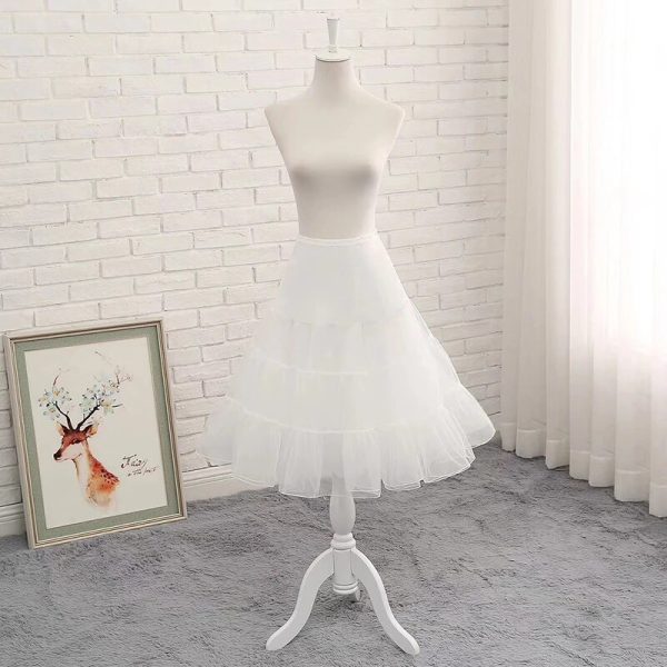 Free Short Lolita Cosplay Petticoats White Organza Crinoline Bridal Underskirt Women Halloween Petticoat Rockabilly Tutu Skirts - Image 4