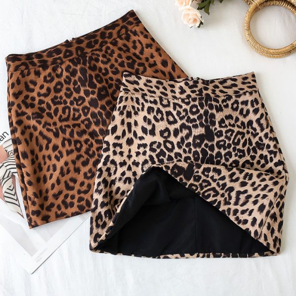 Sexy Leopard Mini Skirts Womens Fashion 2018 New Arrival Cotton High Waist Skirts Women Streetwear A line Skirt Women Clothings - Image 2